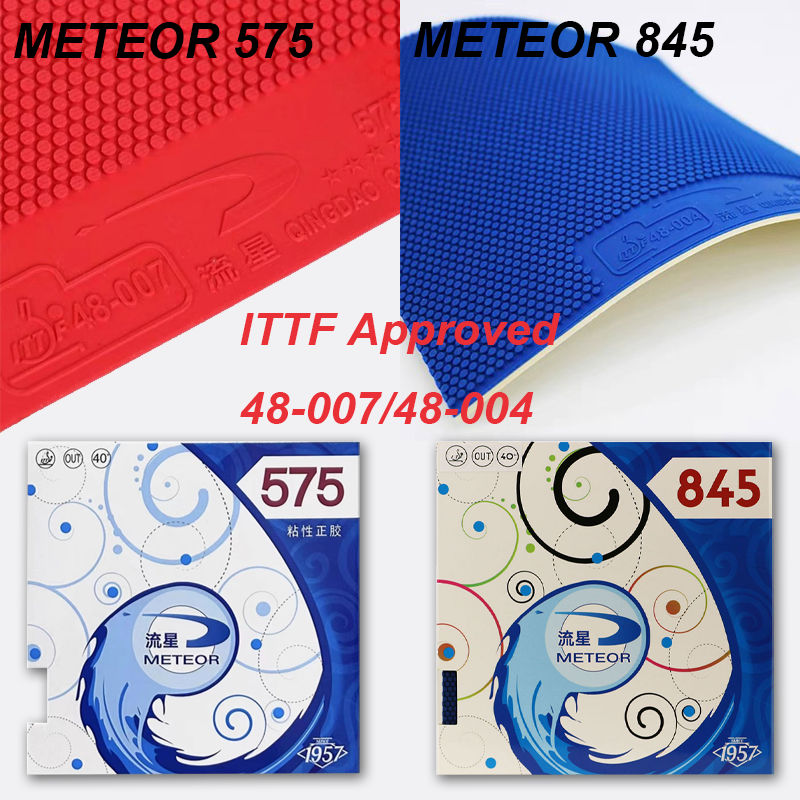 Table Tennis Forehand Rubber - METEOR 845 575 Pimples Out Table