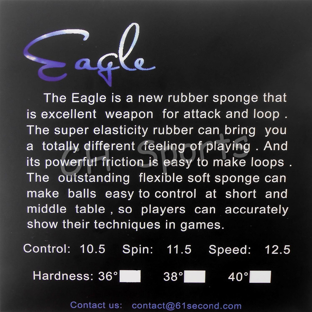 61second Eagle Pips in Table T - Table Tennis Forehand Rubber ulasan dan harga