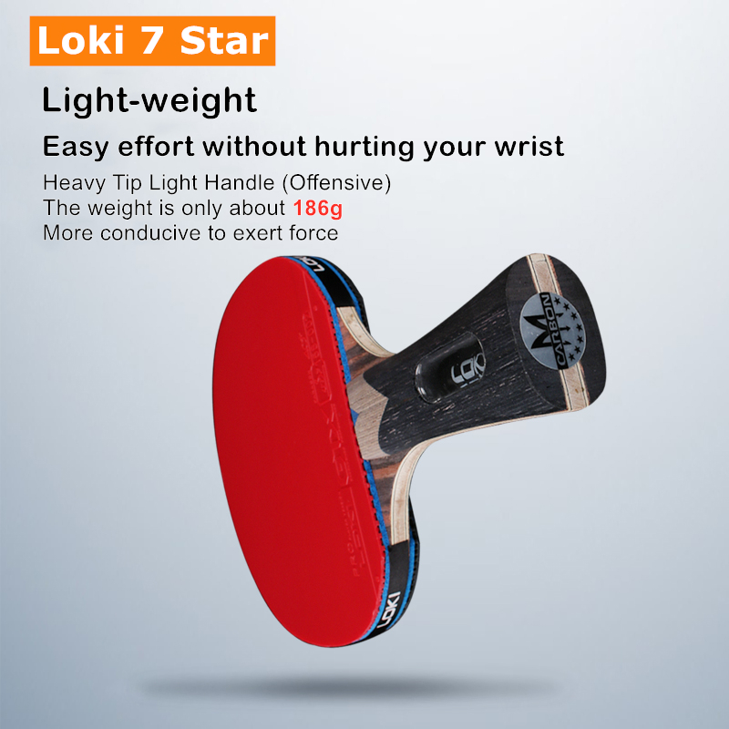 Loki 7 Star Table Tennis Racke - Table Tennis Forehand Rubber ulasan dan harga