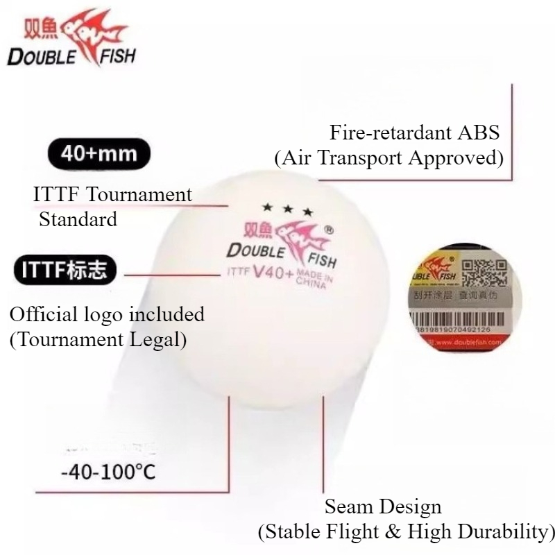 1/2/3BOX  DOUBLE FISH 3 Stars  - Table Tennis Olympics ulasan dan harga
