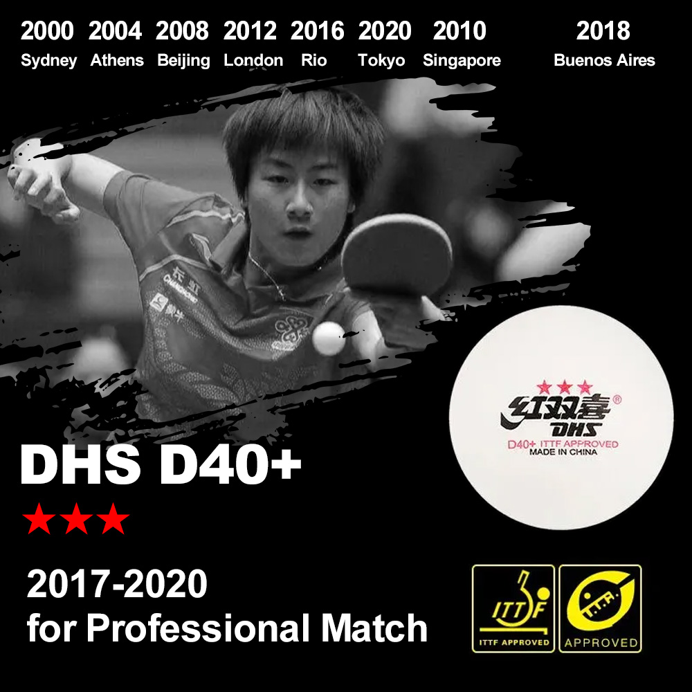 DHS D40+ DJ40+ Ping Pong Balls - Table Tennis Olympics ulasan dan harga